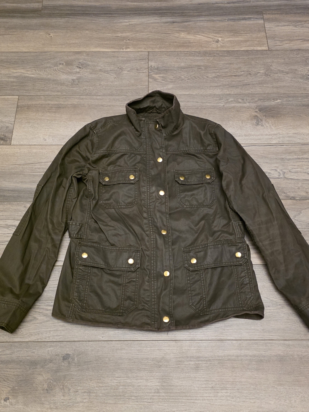 J. Crew Olive Green Utility Field Jacket with Gold Hardware